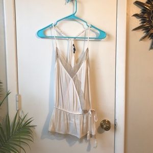 Cream lace racer back cami